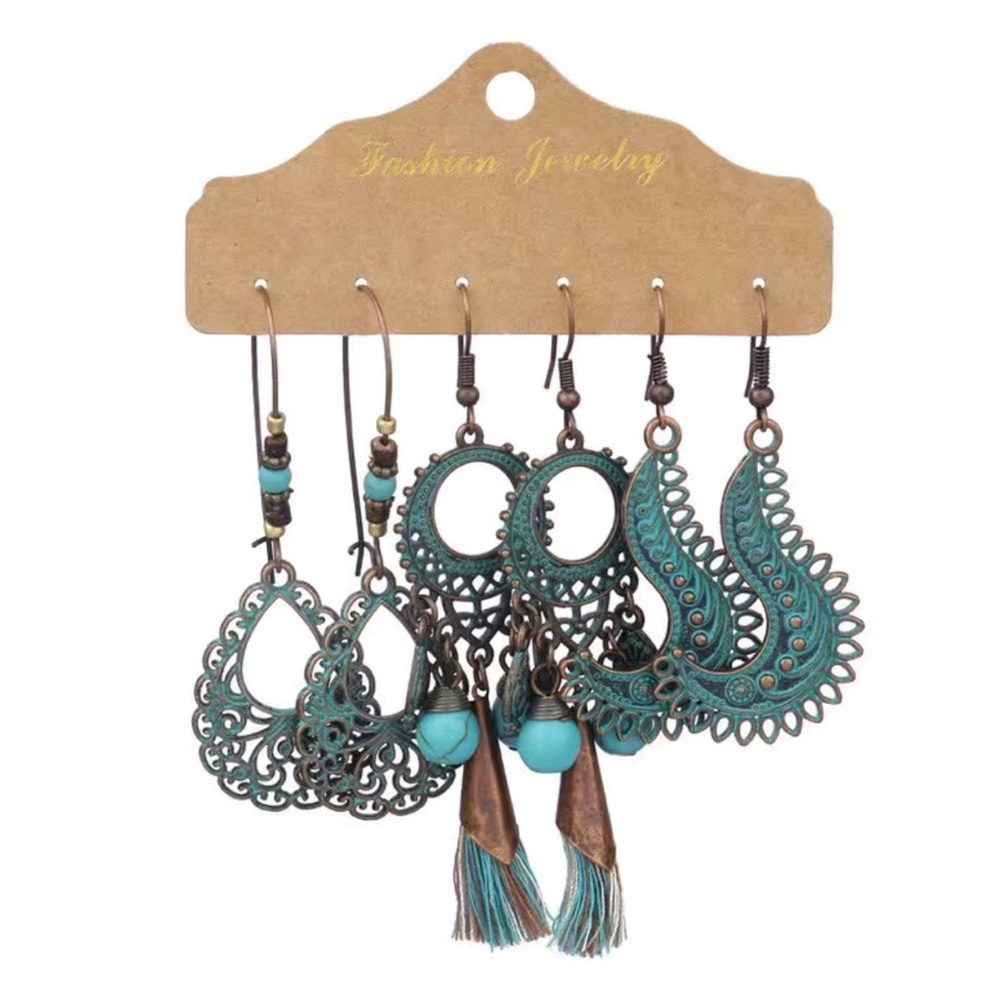 3 pairs of green Earrings